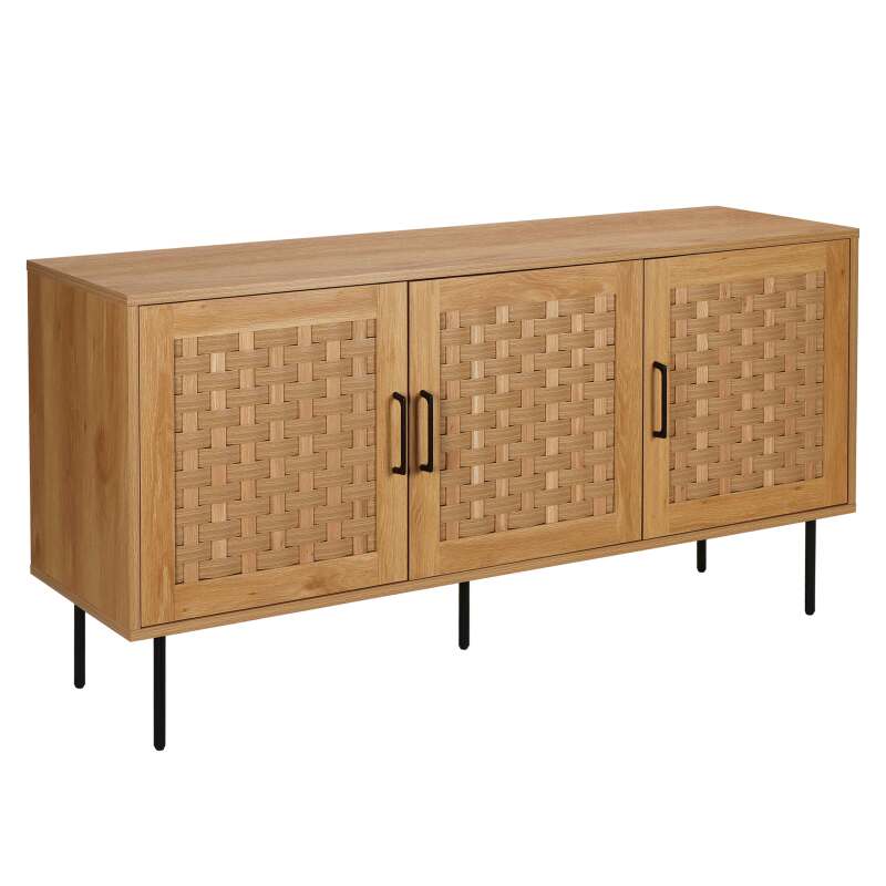 Aparador efecto madera con 2 puertas, 150 cm