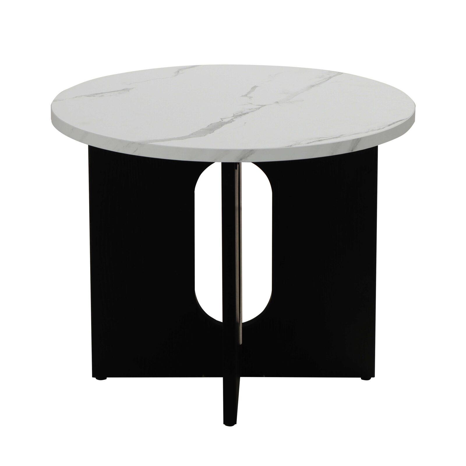 Mesa de centro efecto mármol redonda  Ø50 x 40 cm