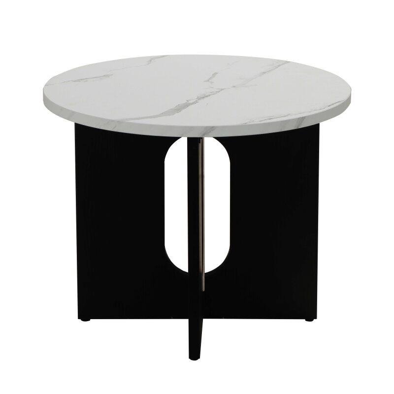 Mesa de centro efecto mármol redonda  Ø50 x 40 cm