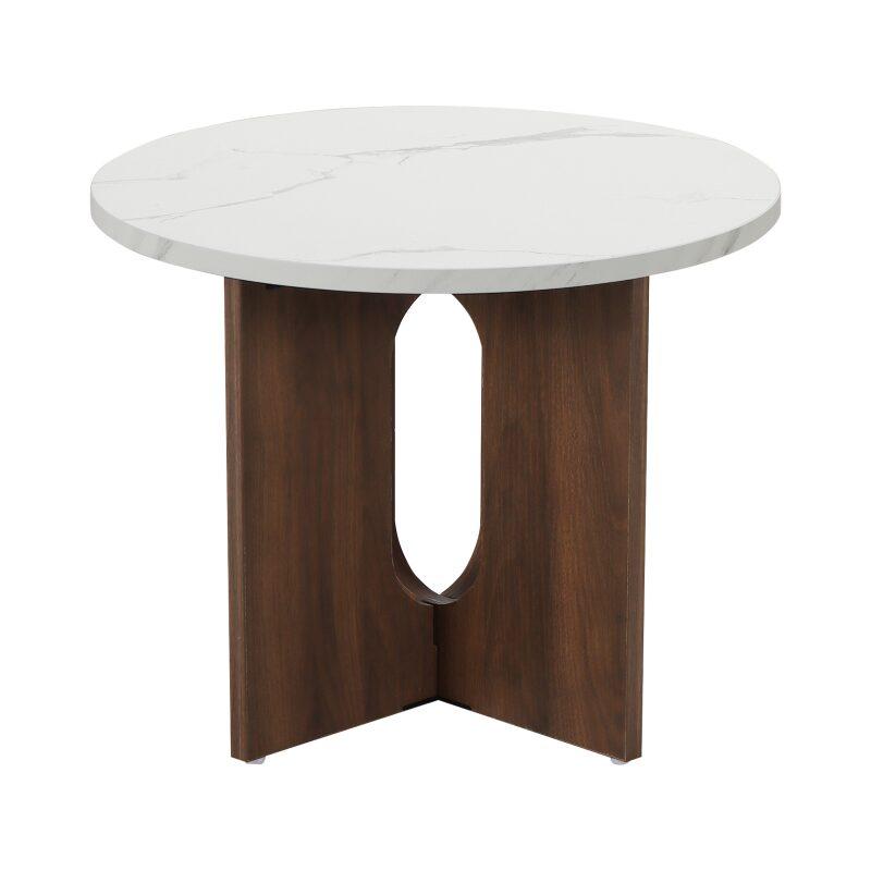 Mesa de centro efecto mármol redonda  Ø50 x 40 cm