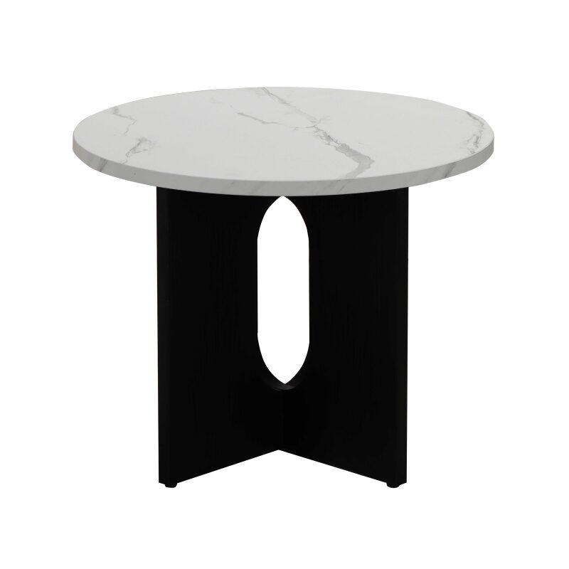 Mesa de centro efecto mármol redonda  Ø50 x 40 cm