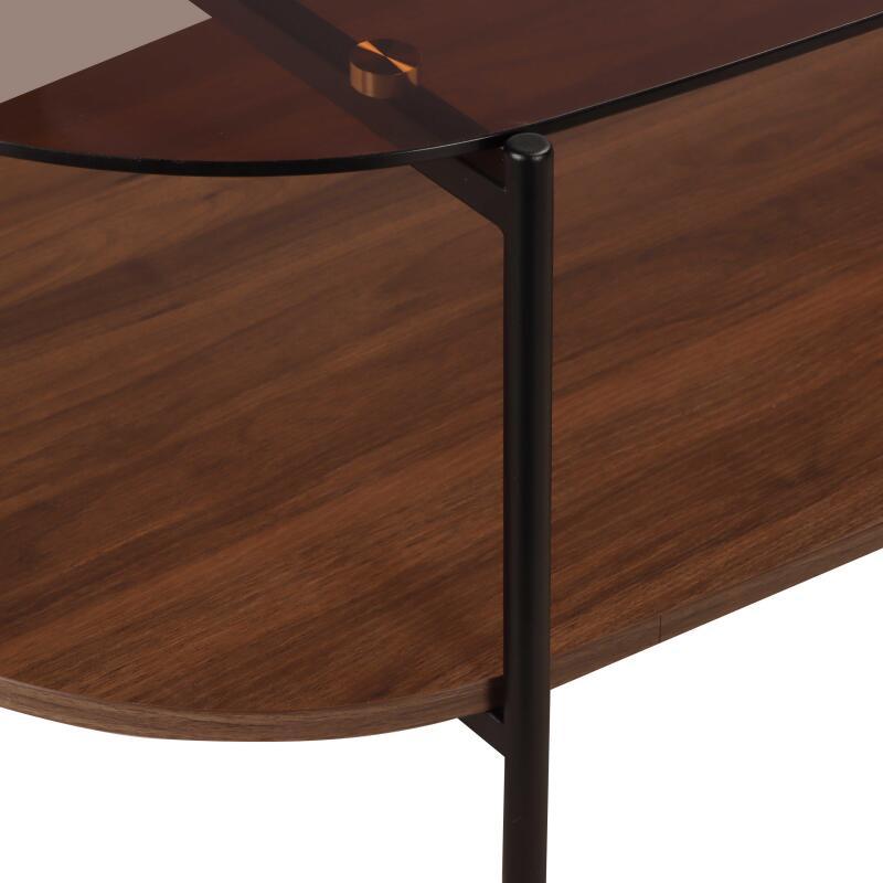 Mesa de centro de cristal ovalada 120 x 55 x 40 cm (4/5)