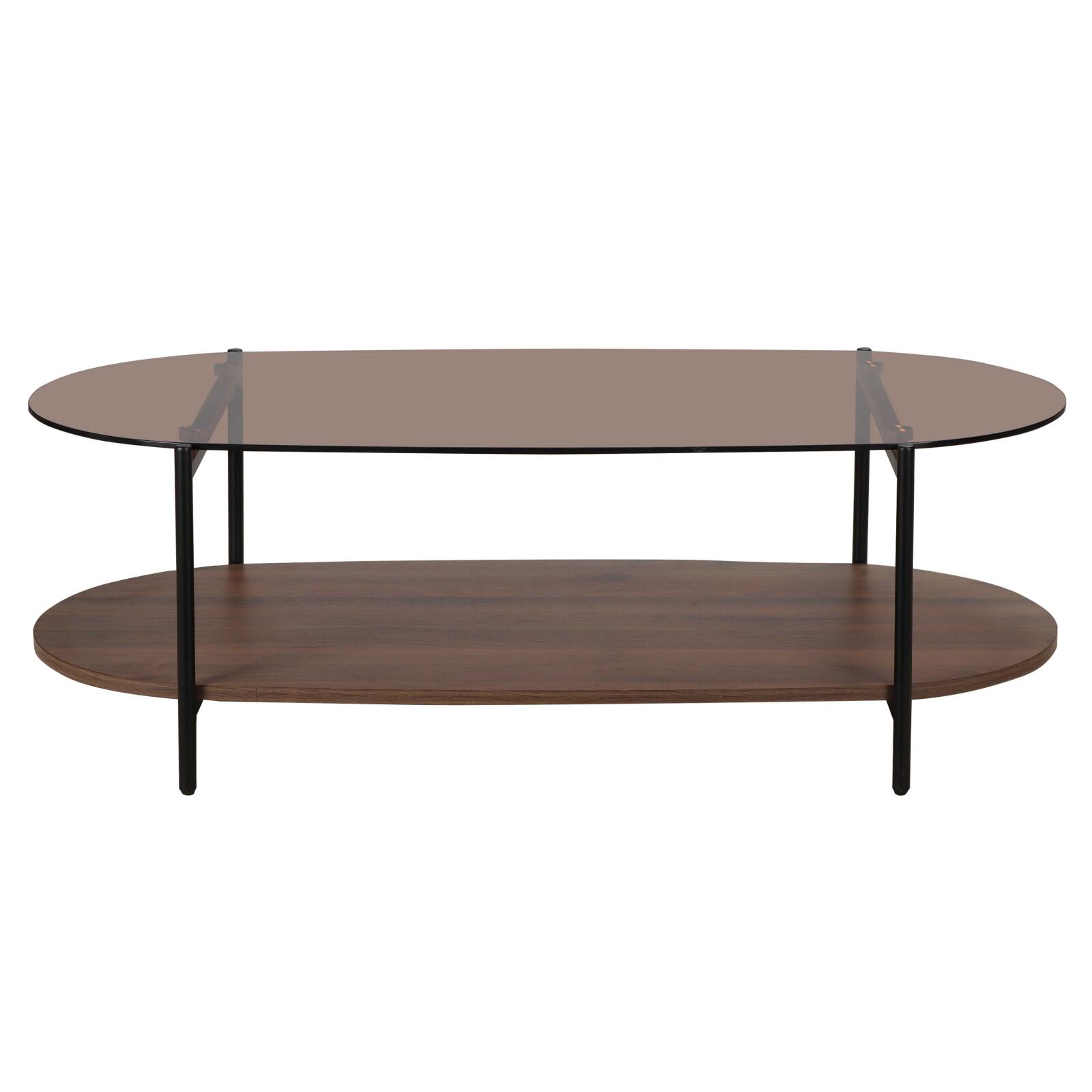 Mesa de centro de cristal ovalada 120 x 55 x 40 cm