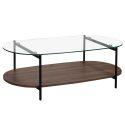 Mesa de centro de cristal ovalada 120 x 55 x 40 cm