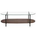 Mesa de centro de cristal ovalada 120 x 55 x 40 cm