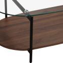 Mesa de centro de cristal ovalada 120 x 55 x 40 cm