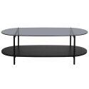 Mesa de centro de cristal y efecto madera negra ovalada 120 x 55 x 40 cm
