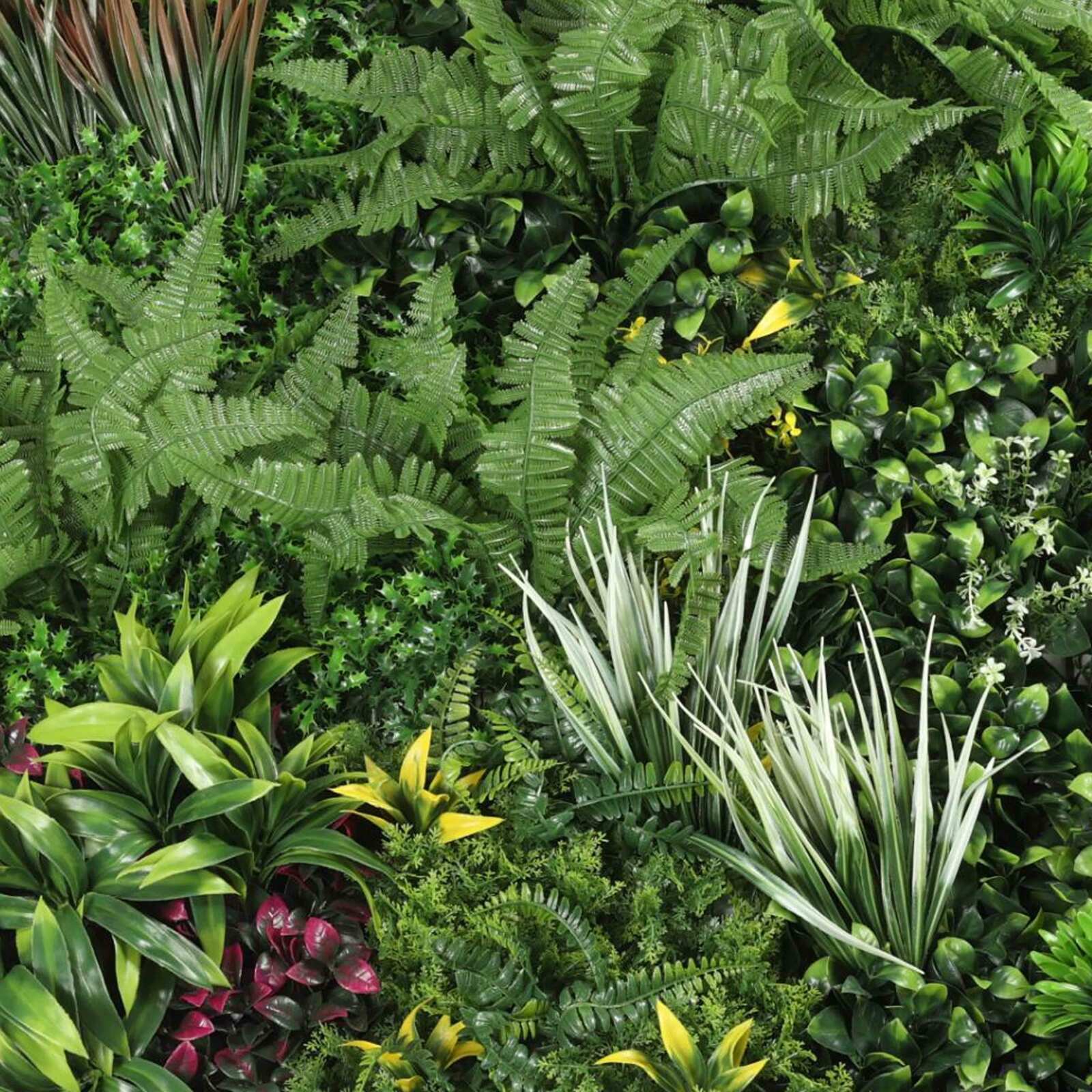 Muro verde artificial premium para jardín botánico interior y exterior 100x100 cm