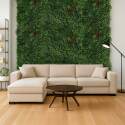 Muro verde artificial, flores naturales, premium, interior y exterior, 100x100 cm