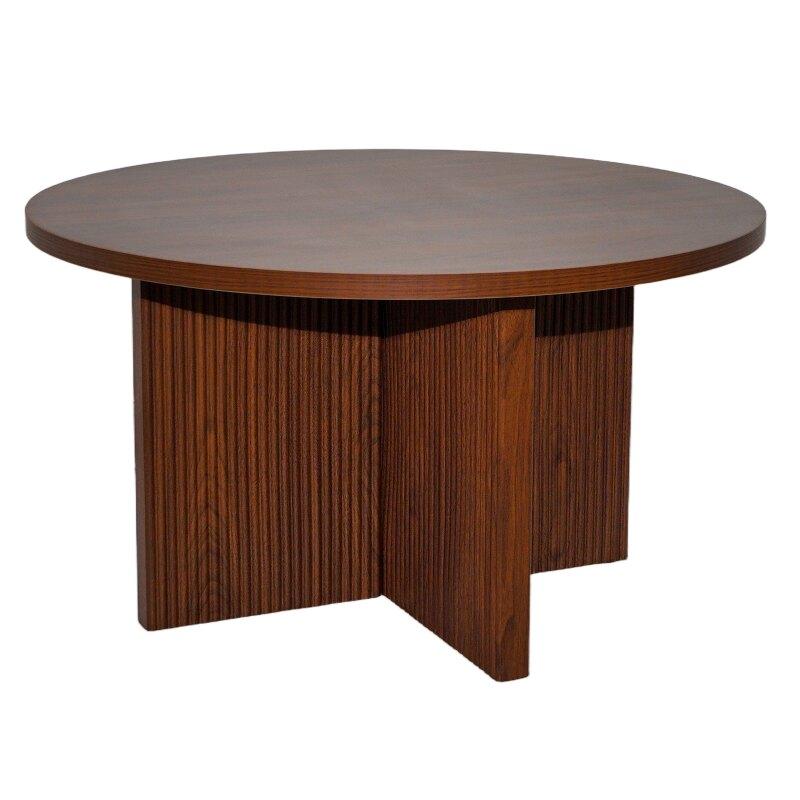 Mesa de centro efecto madera redonda  Ø80 x 45 cm