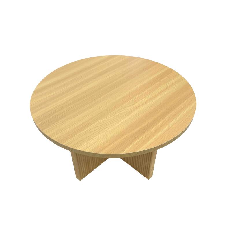 Mesa de centro efecto madera redonda  Ø80 x 45 cm