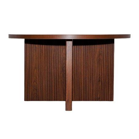 Mesa de centro efecto madera redonda  Ø80 x 45 cm (3/6)