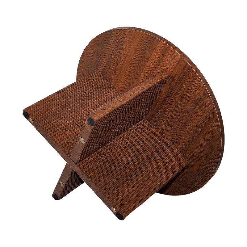 Mesa de centro efecto madera redonda  Ø80 x 45 cm (4/6)