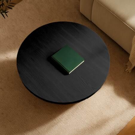 Mesa de centro efecto madera redonda  Ø80 x 45 cm (2/6)