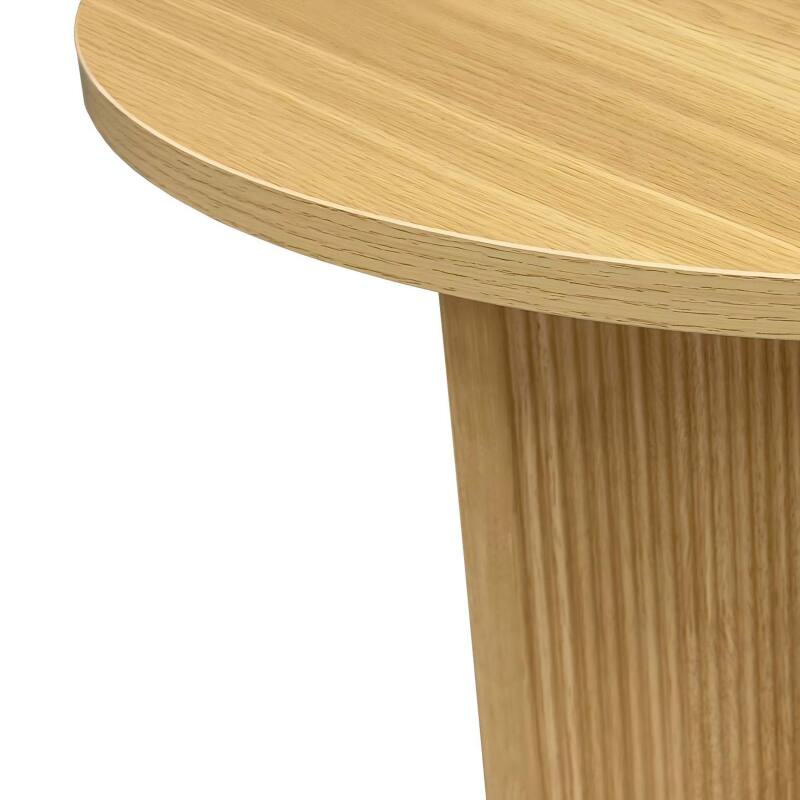 Mesa de centro efecto madera redonda  Ø80 x 45 cm