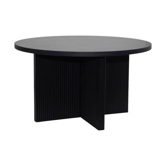 Mesa de centro efecto madera redonda Ø80 x 45 cm | Oviala