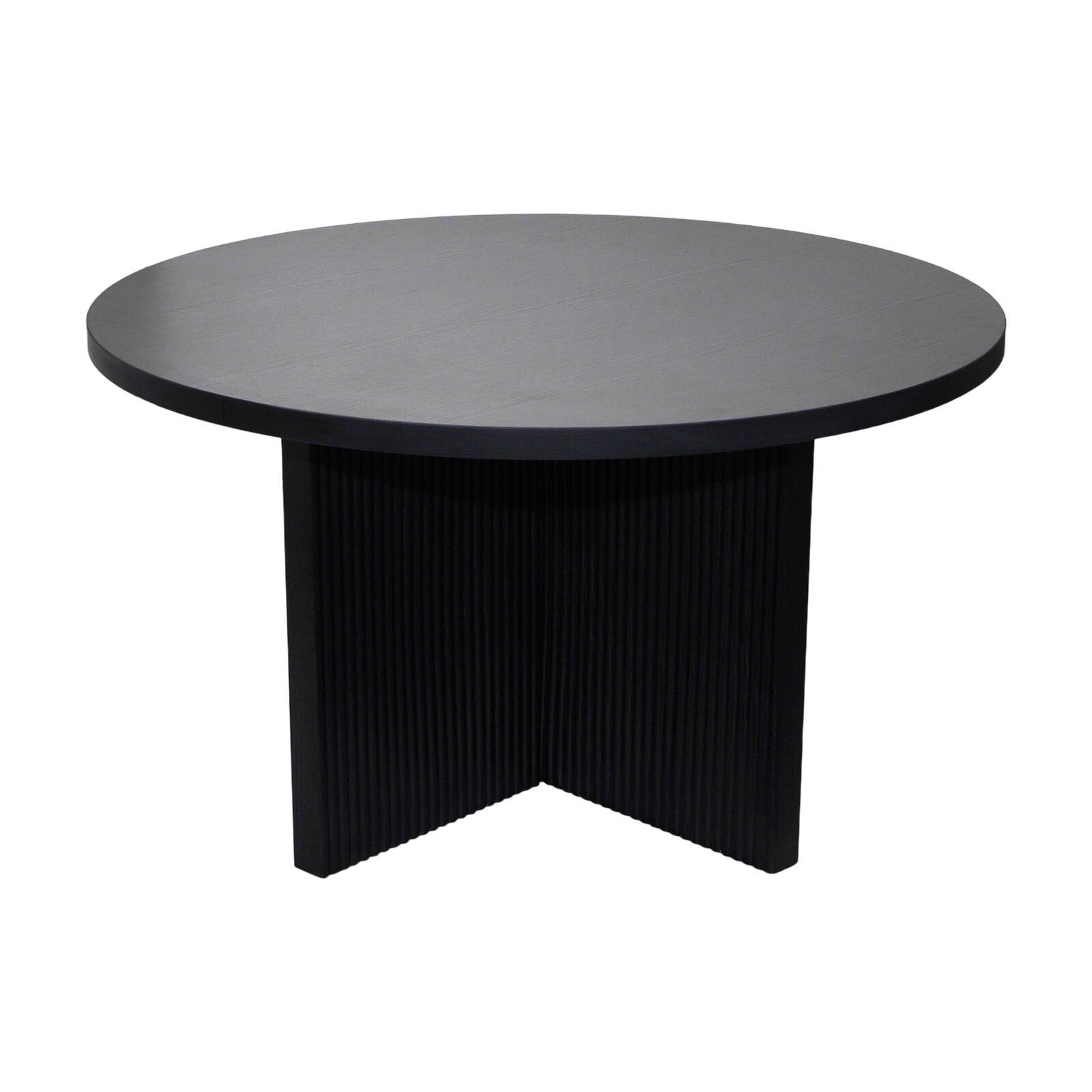 Mesa de centro efecto madera redonda  Ø80 x 45 cm