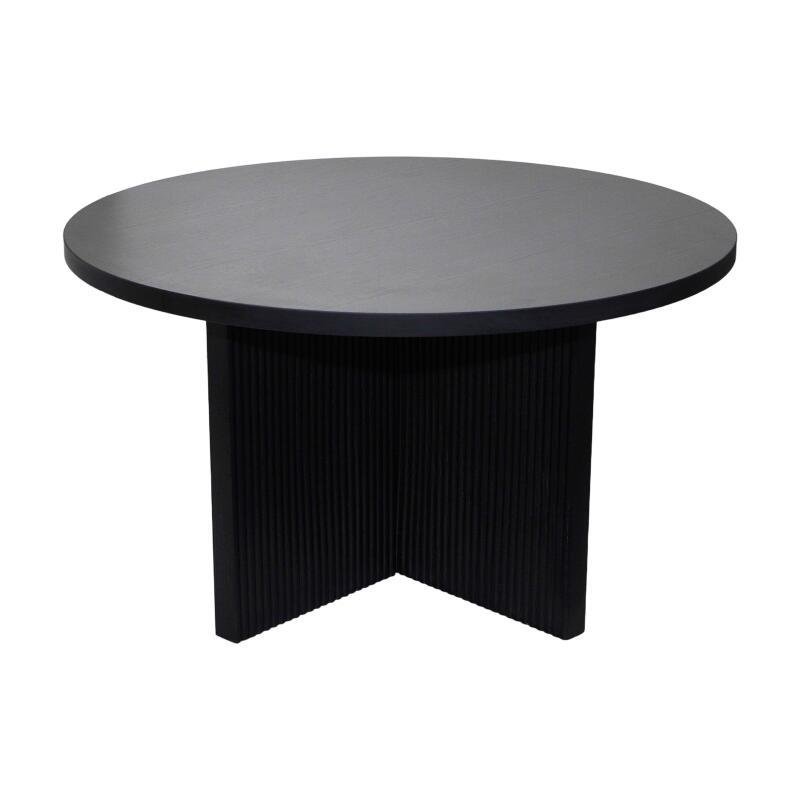 Mesa de centro efecto madera redonda  Ø80 x 45 cm (3/6)