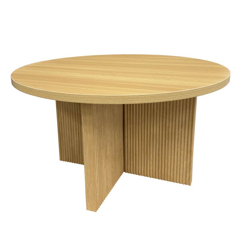 Mesa de centro efecto madera redonda  Ø80 x 45 cm