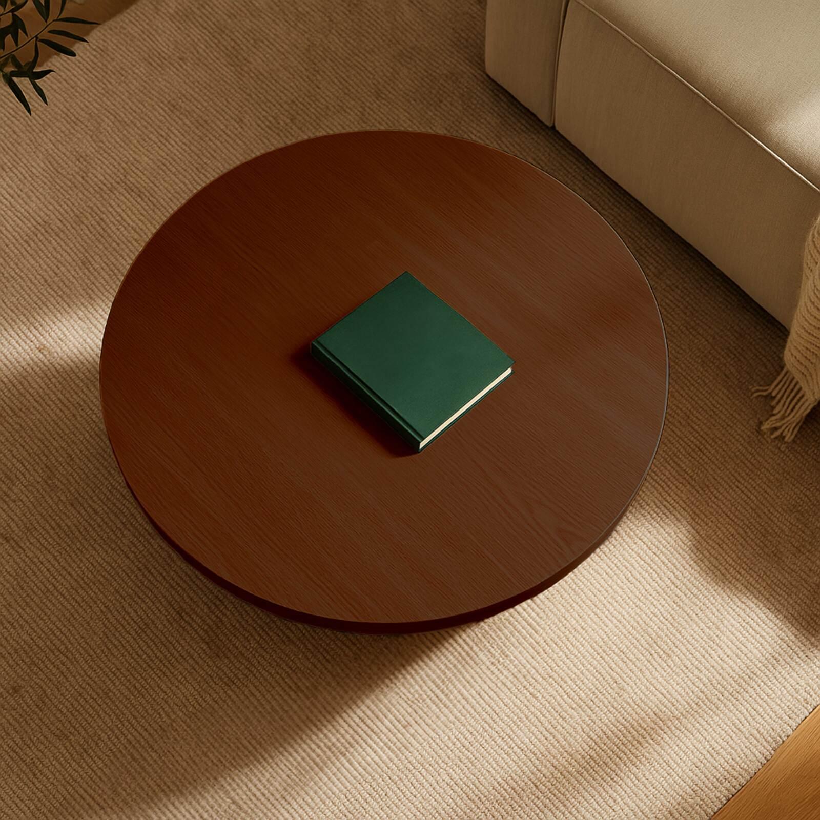 Mesa de centro efecto madera redonda  Ø80 x 45 cm