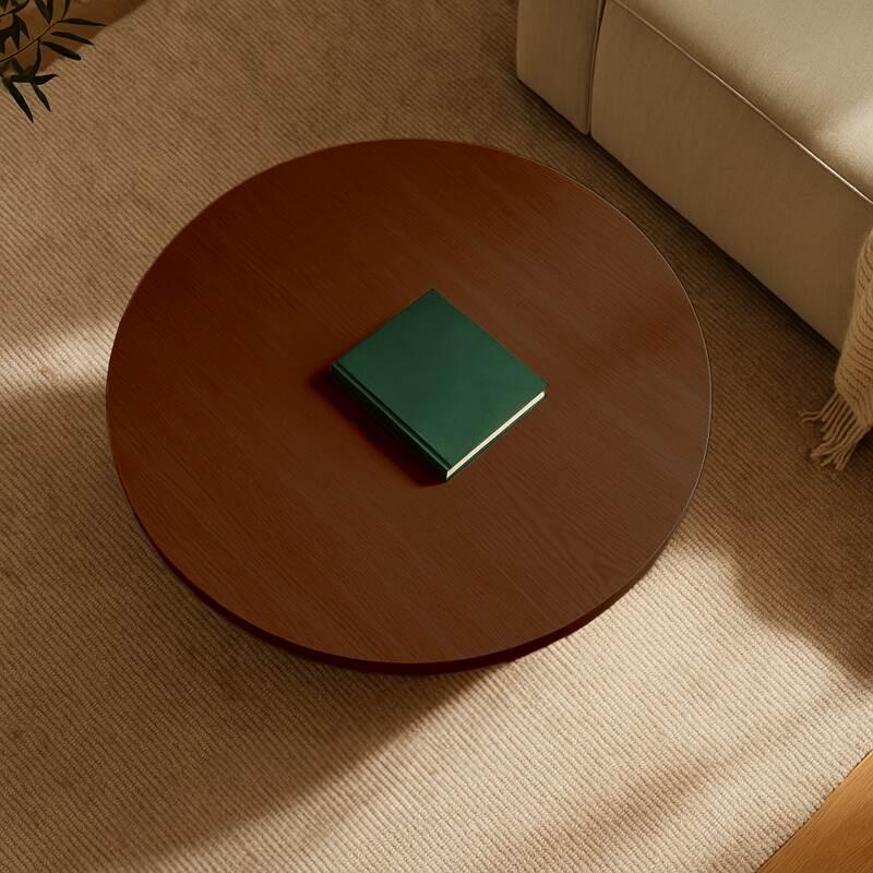 Mesa de centro efecto madera redonda  Ø80 x 45 cm (2/6)