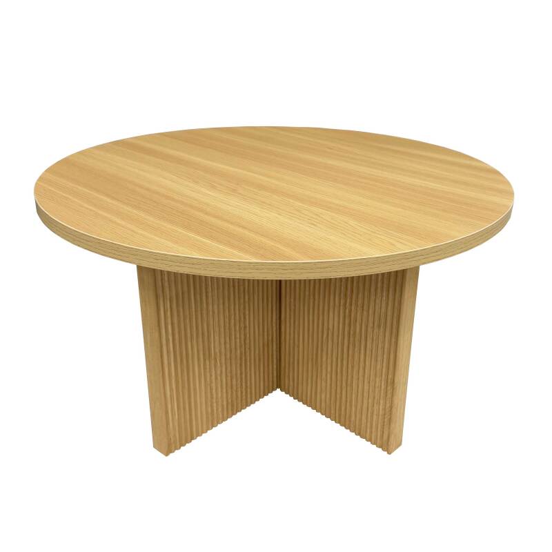 Mesa de centro efecto madera redonda  Ø80 x 45 cm