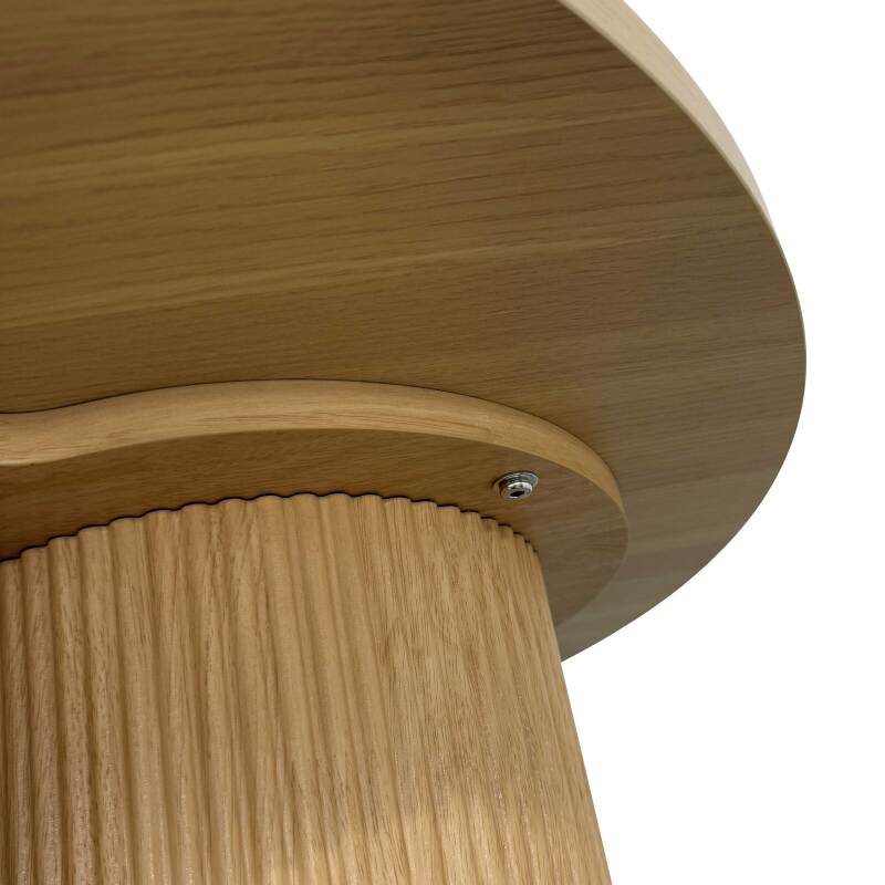 Mesa de centro efecto madera redonda  Ø80 x 45 cm