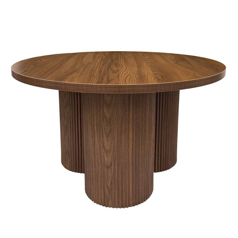 Mesa de centro efecto madera redonda  Ø80 x 45 cm