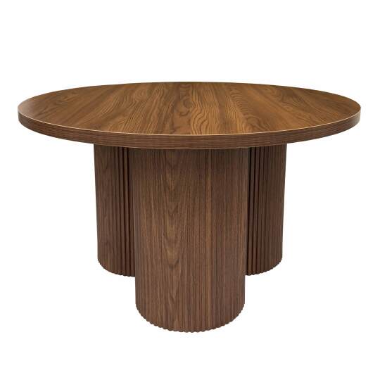 Mesa de centro efecto madera redonda Ø80 x 45 cm | Oviala