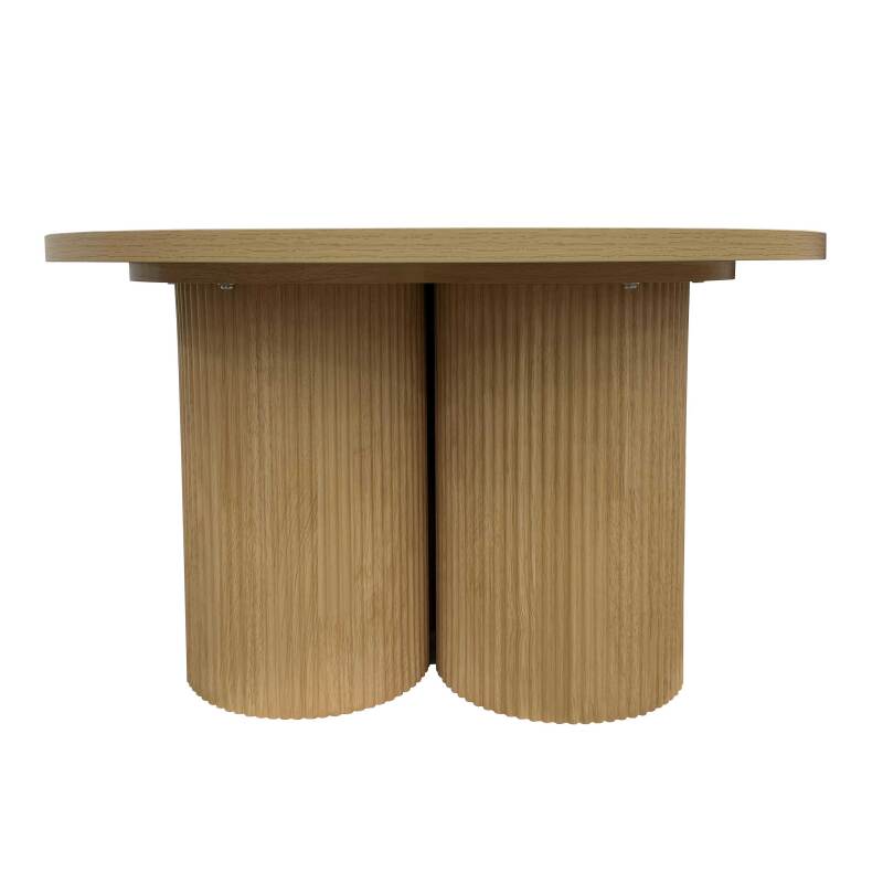 Mesa de centro efecto madera redonda  Ø80 x 45 cm