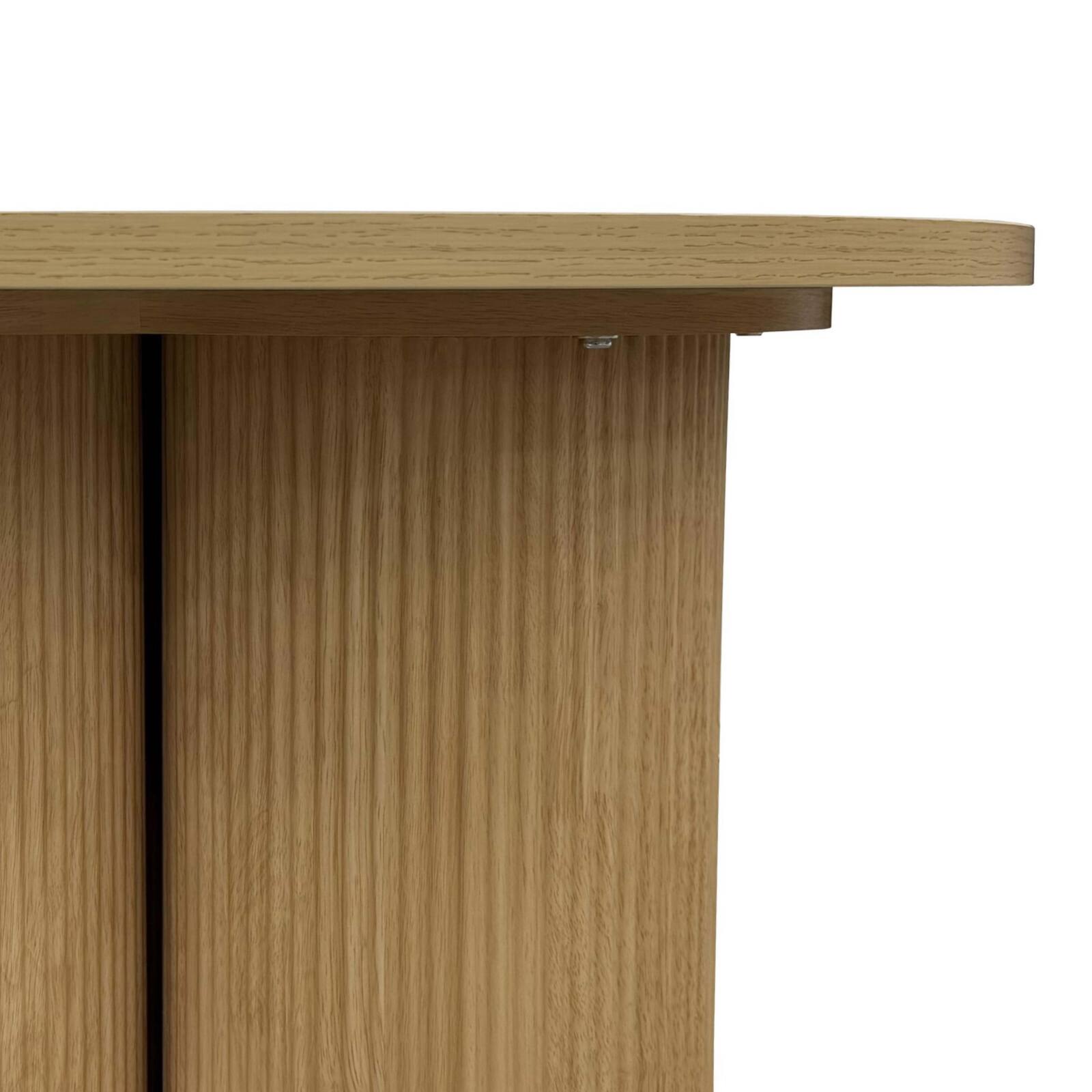 Mesa de centro efecto madera redonda  Ø80 x 45 cm