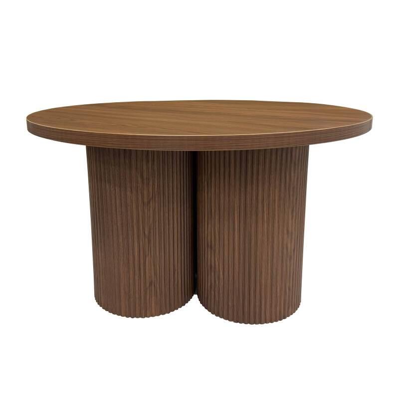 Mesa de centro efecto madera redonda  Ø80 x 45 cm