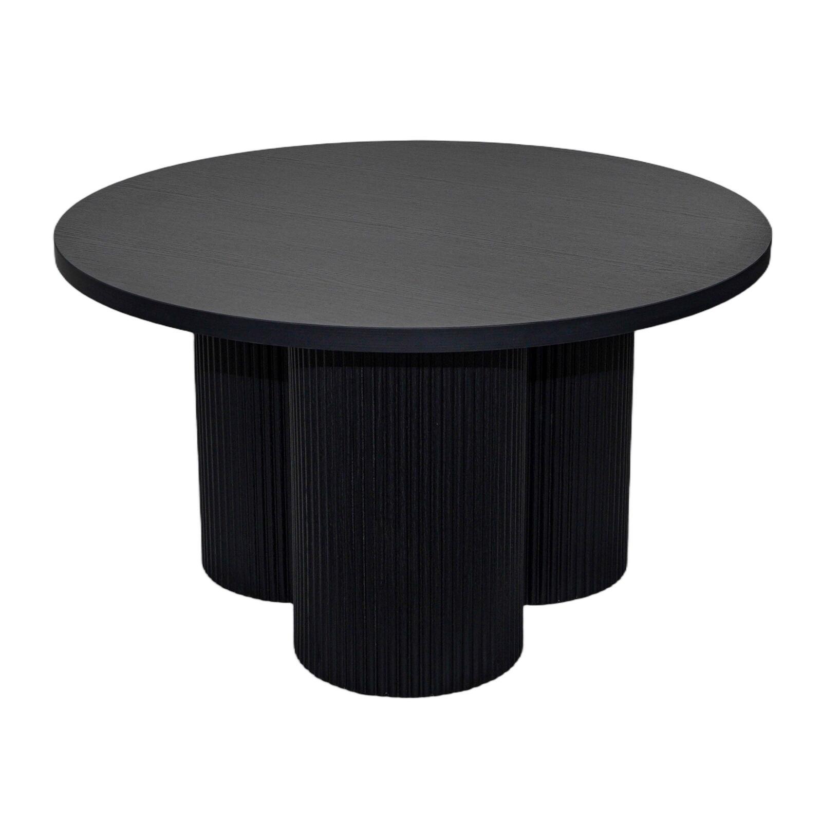 Mesa de centro efecto madera redonda  Ø80 x 45 cm