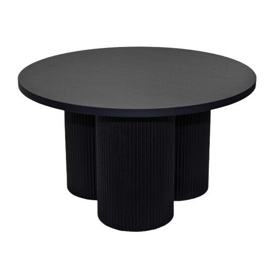 Mesa de centro efecto madera redonda Ø80 x 45 cm | Oviala