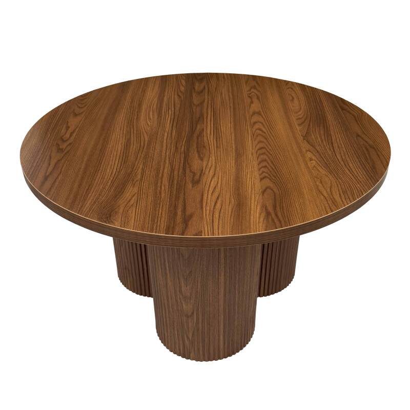 Mesa de centro efecto madera redonda  Ø80 x 45 cm
