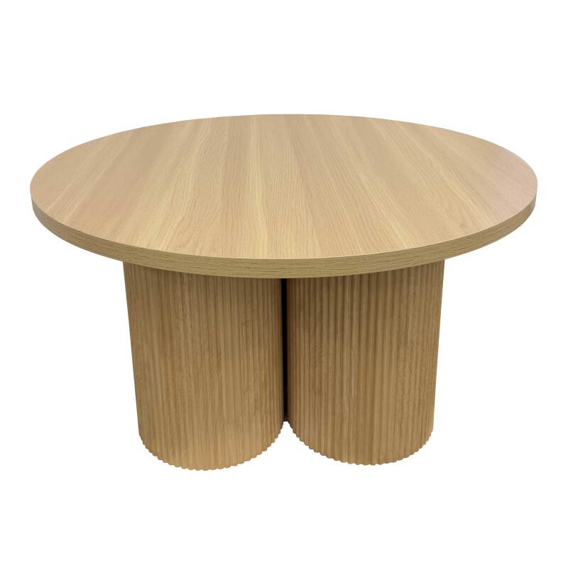 Mesa de centro efecto madera redonda  Ø80 x 45 cm