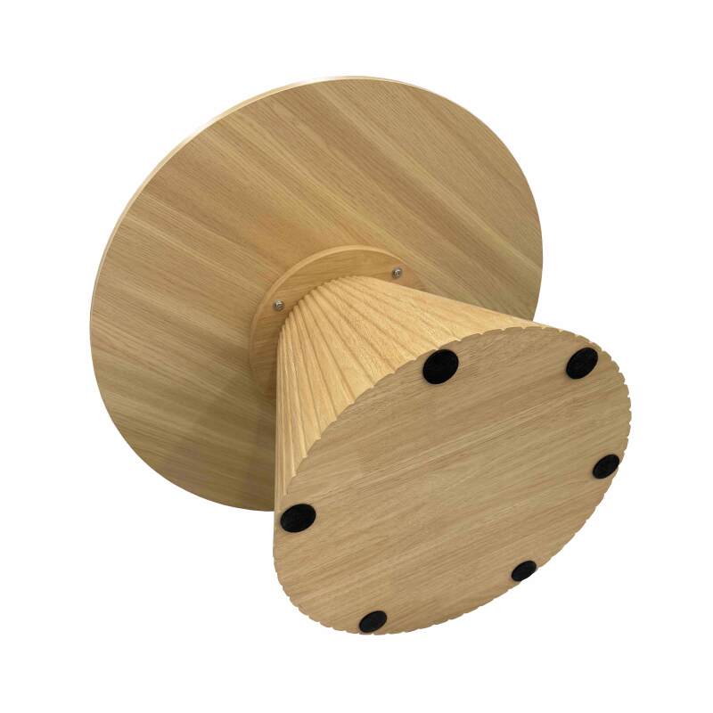 Mesa de centro efecto madera redonda  Ø80 x 45 cm (4/7)