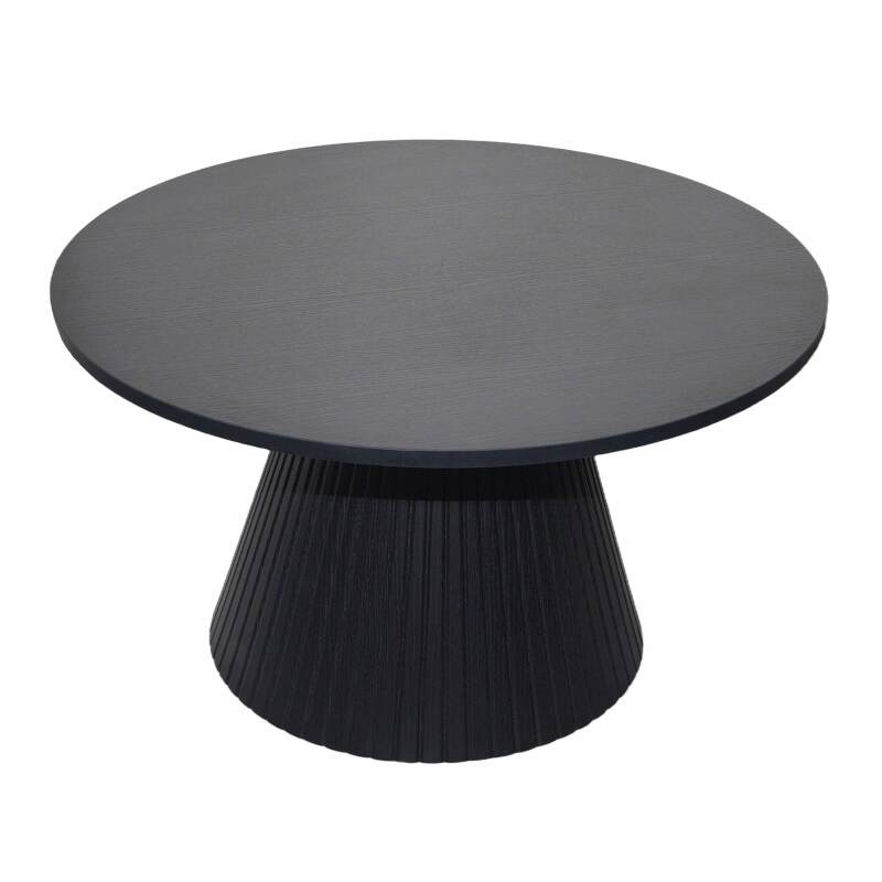 Mesa de centro efecto madera redonda  Ø80 x 45 cm