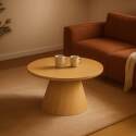 Mesa de centro efecto madera redonda  Ø80 x 45 cm