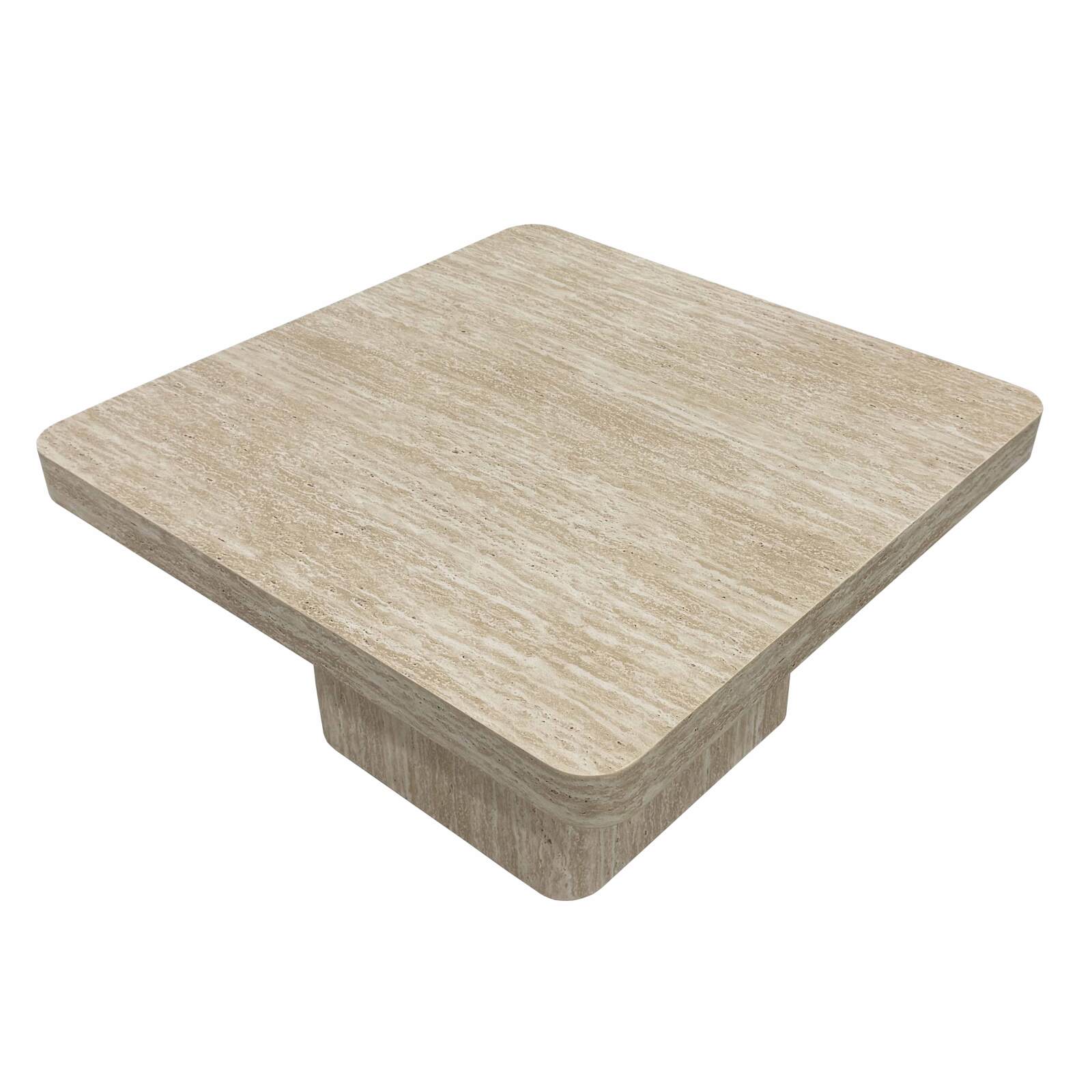 Mesa de centro de aspecto natural cuadrada 80 x 80 x 45 cm