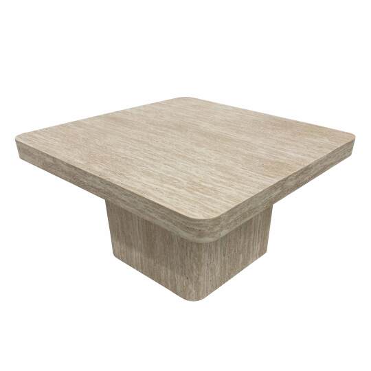 Mesa de centro de aspecto natural cuadrada 80 x 80 x 45 cm