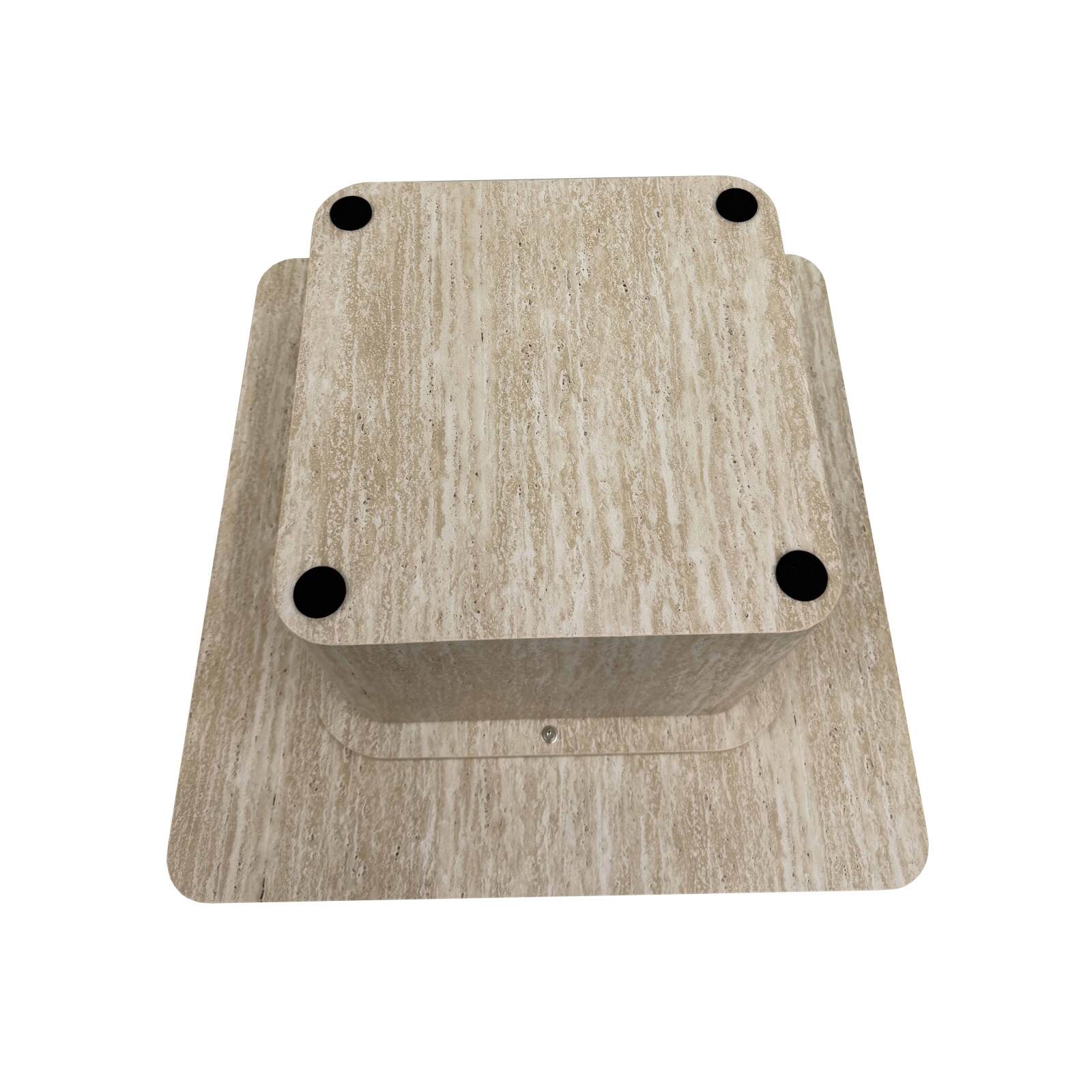 Mesa de centro de aspecto natural cuadrada 80 x 80 x 45 cm