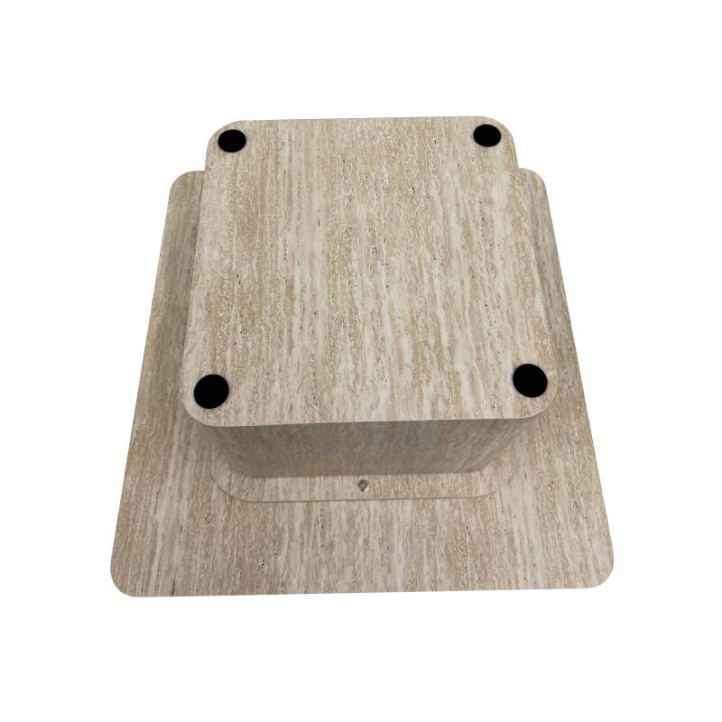 Mesa de centro de aspecto natural cuadrada 80 x 80 x 45 cm