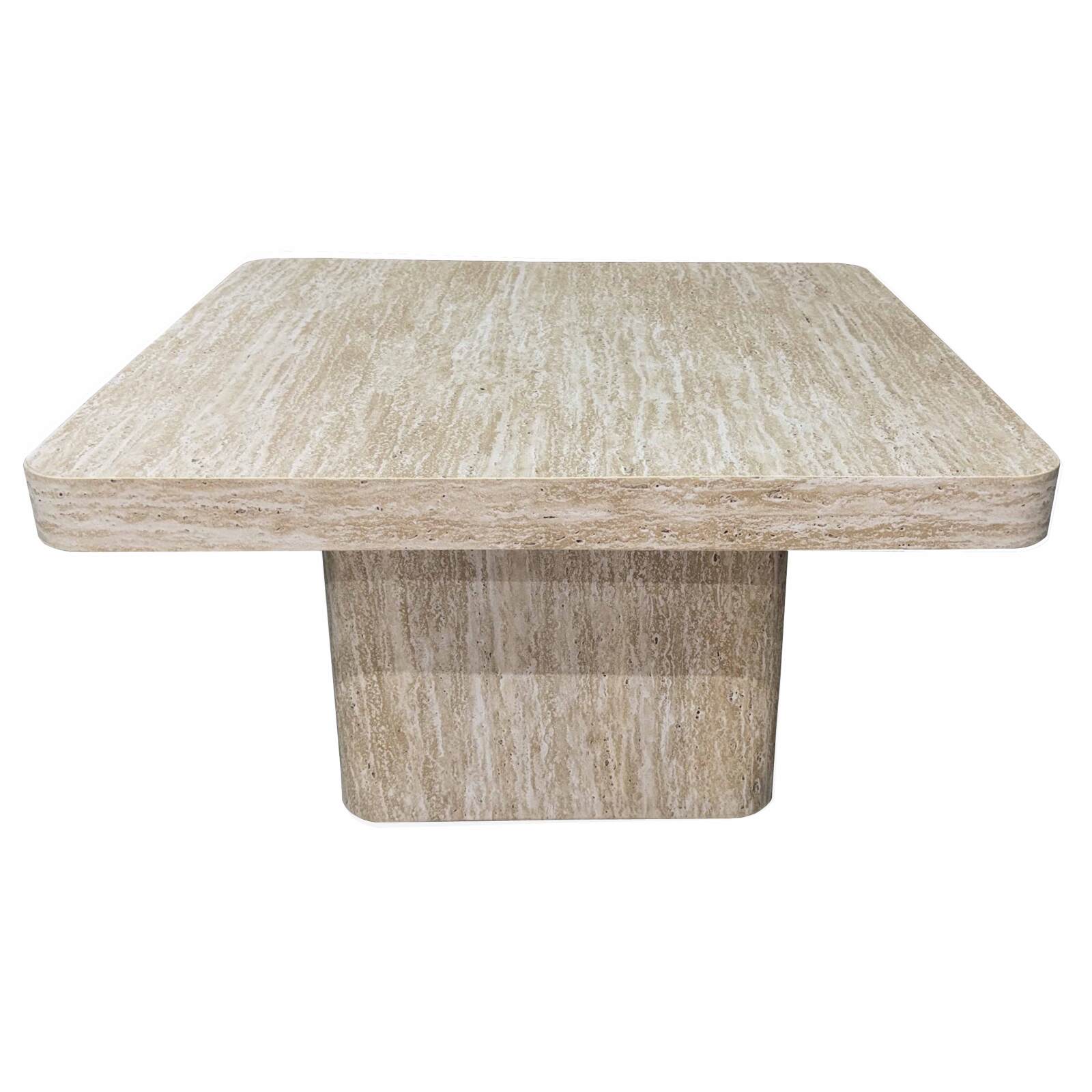 Mesa de centro de aspecto natural cuadrada 80 x 80 x 45 cm