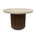 Mesa de centro efecto madera FSC® redonda 70 x 70 x 45 cm