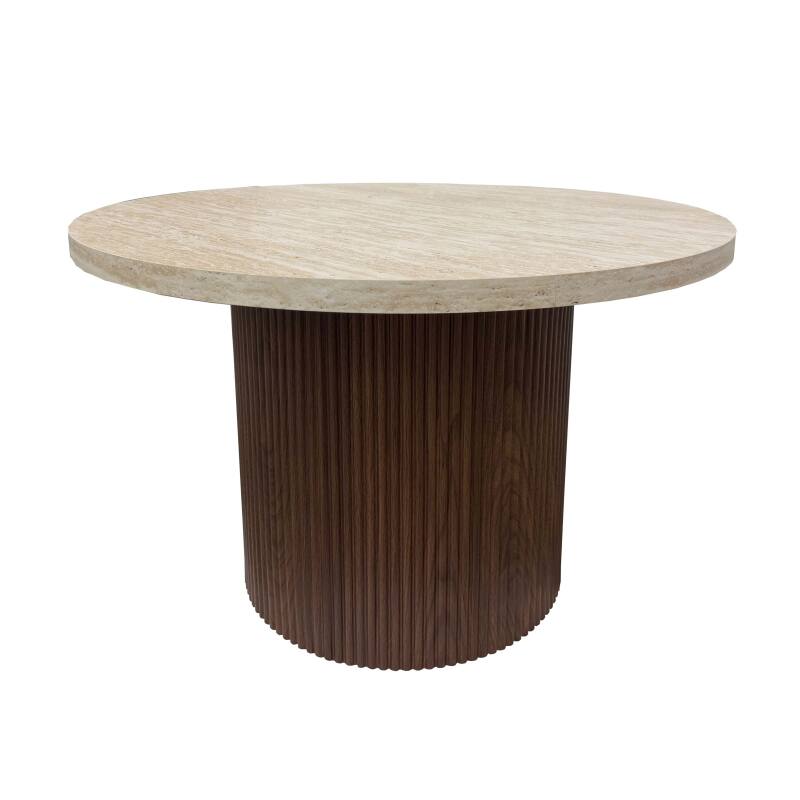 Mesa de centro efecto madera FSC® redonda 70 x 70 x 45 cm