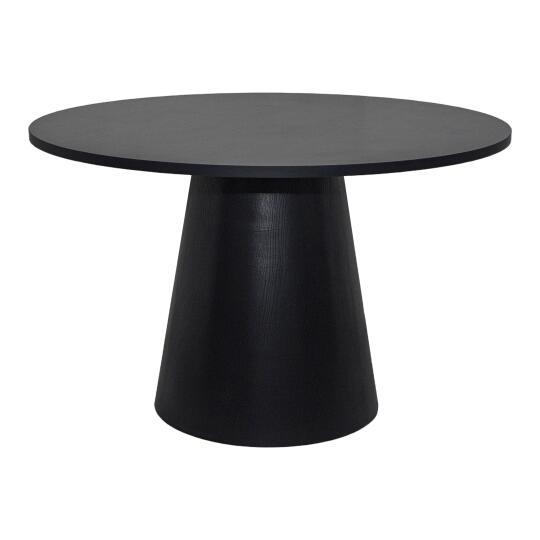 Mesa de comedor redonda efecto madera para 4 personas | Oviala