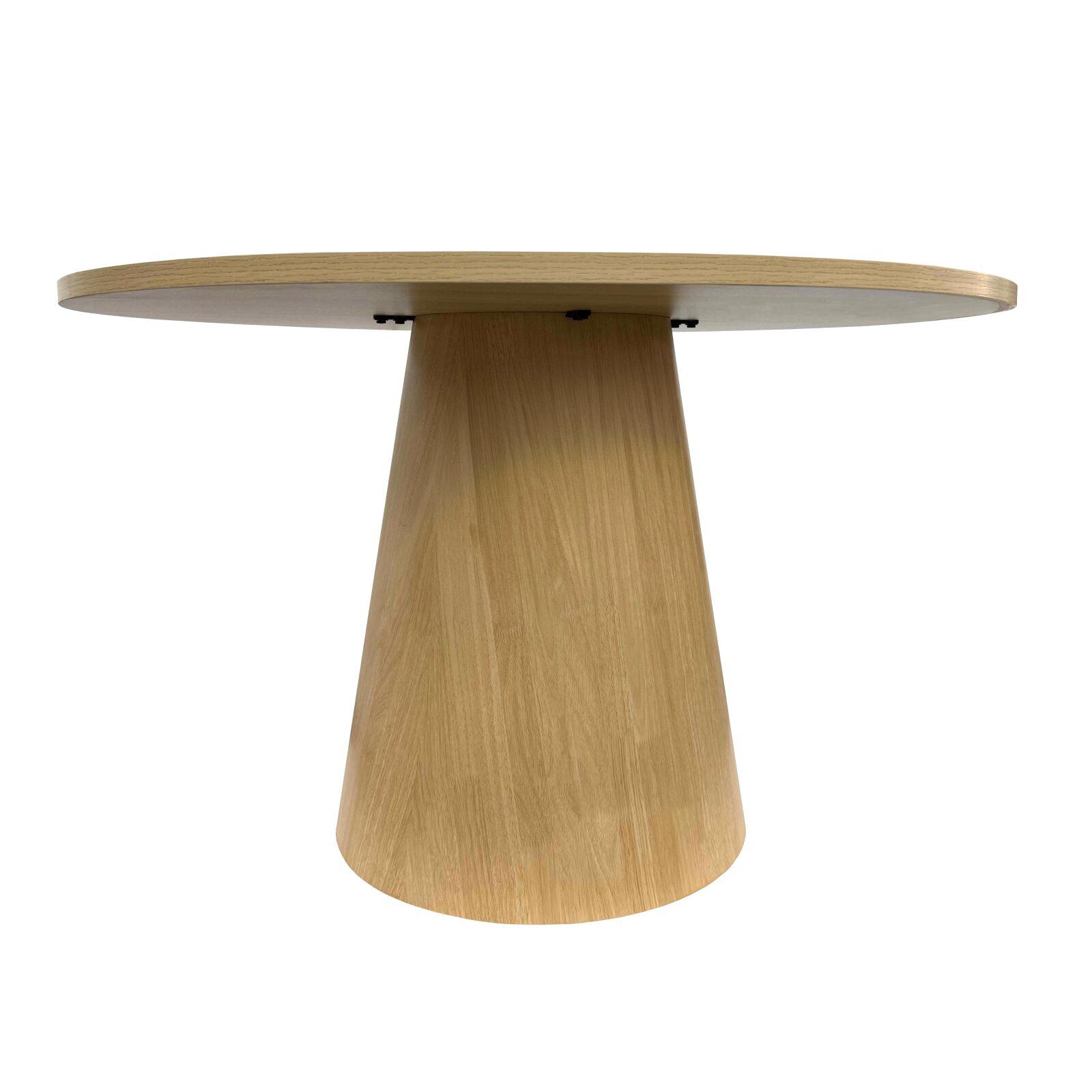 Mesa de comedor redonda efecto madera FSC® MIX para 4 personas