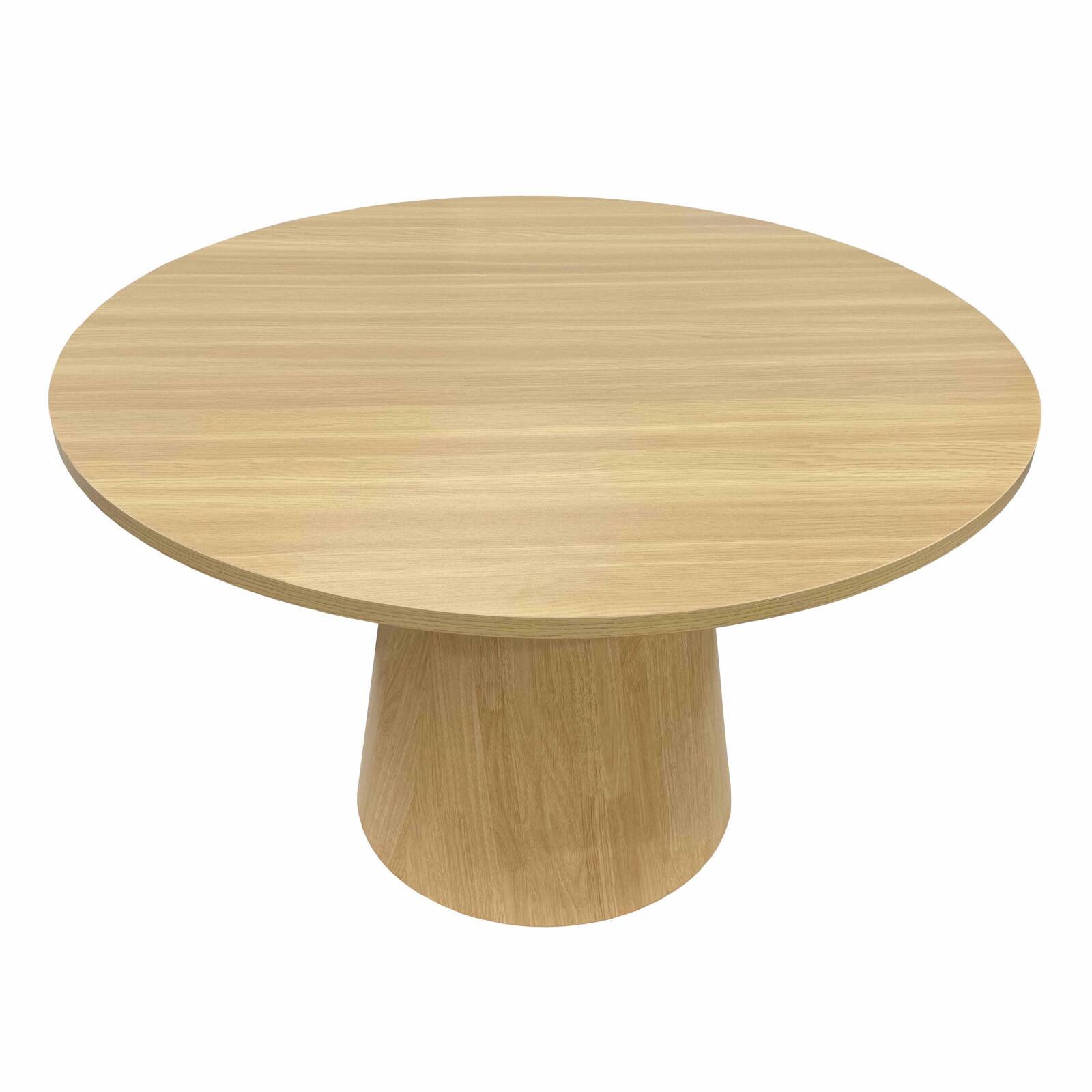 Mesa de comedor redonda efecto madera FSC® MIX para 4 personas