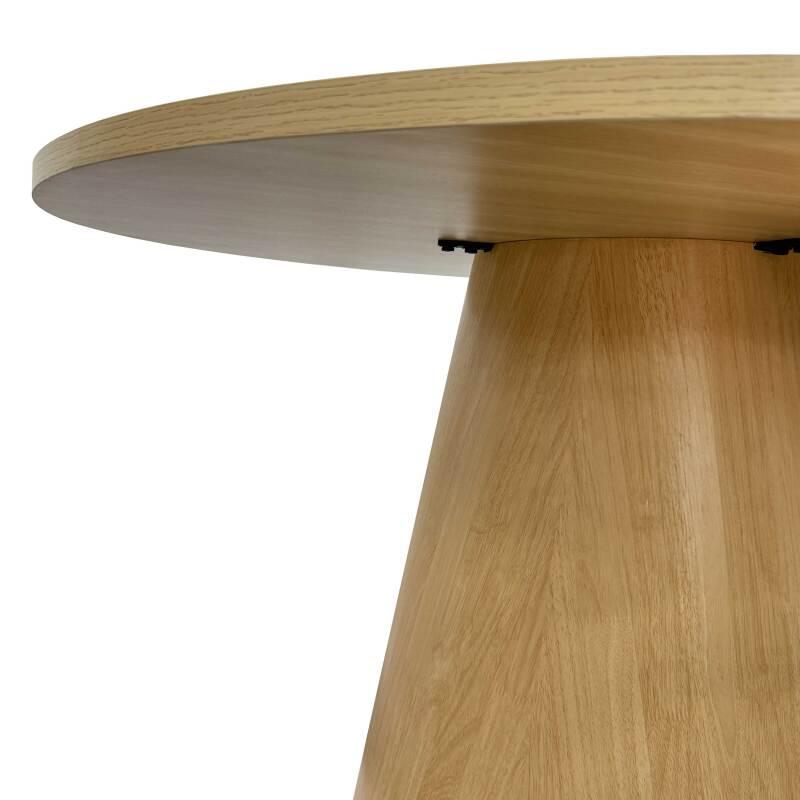 Mesa de comedor redonda efecto madera FSC® MIX para 4 personas